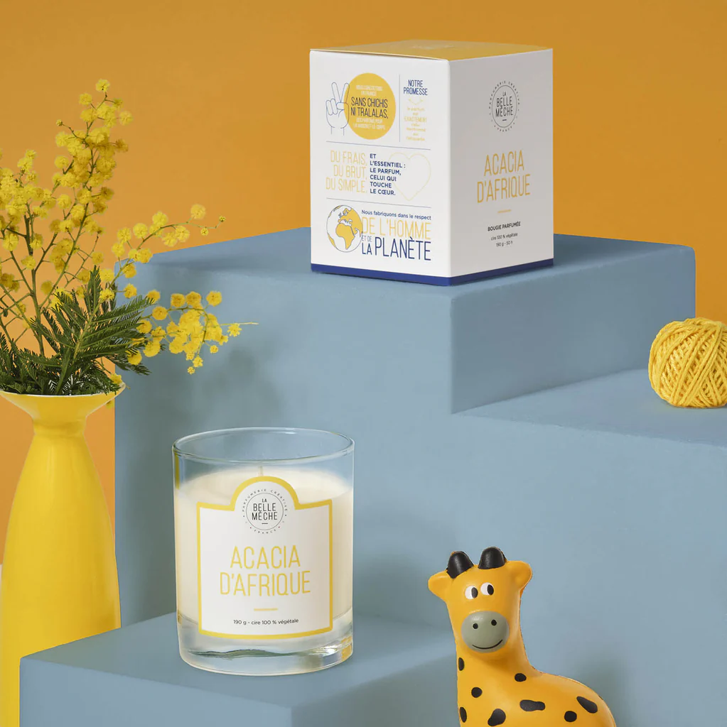 Natural scented candle La Belle Mèche Acacia d'Afrique