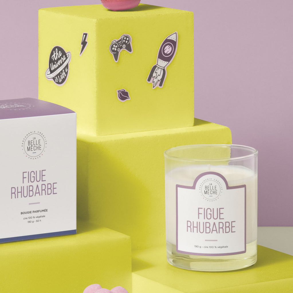 La Belle Mèche Figue Rhubarbe natural scented candle